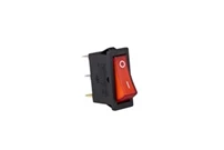 30*11mm Siyah Gövde 1NO Işıklı Terminalli (0-I) Baskılı Kırmızı A21 Serisi Anahtar